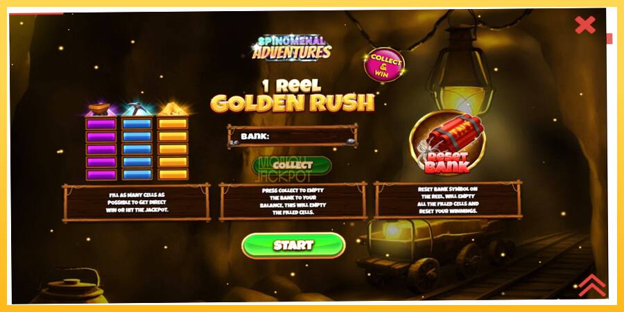 Игровой аппарат 1 Reel Golden Rush - игра на реальные деньги, картинка 1