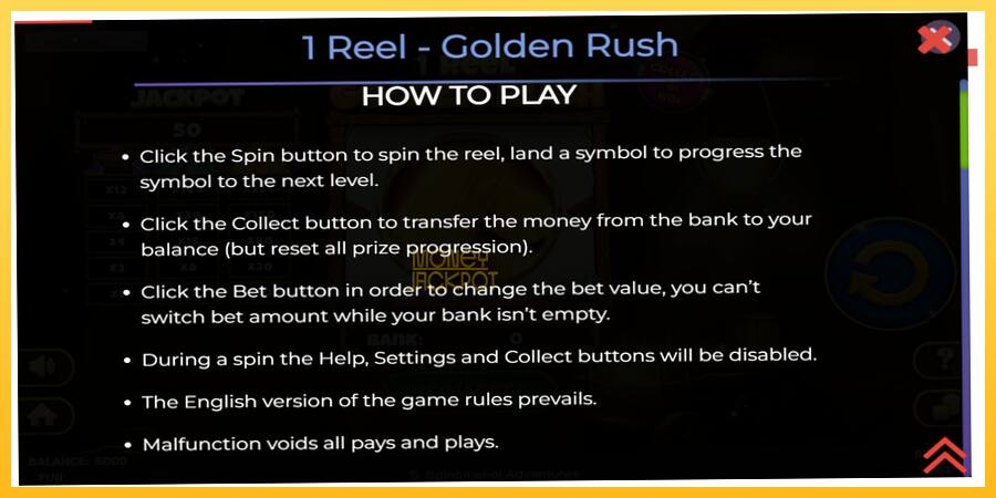 Игровой аппарат 1 Reel Golden Rush - игра на реальные деньги, картинка 4