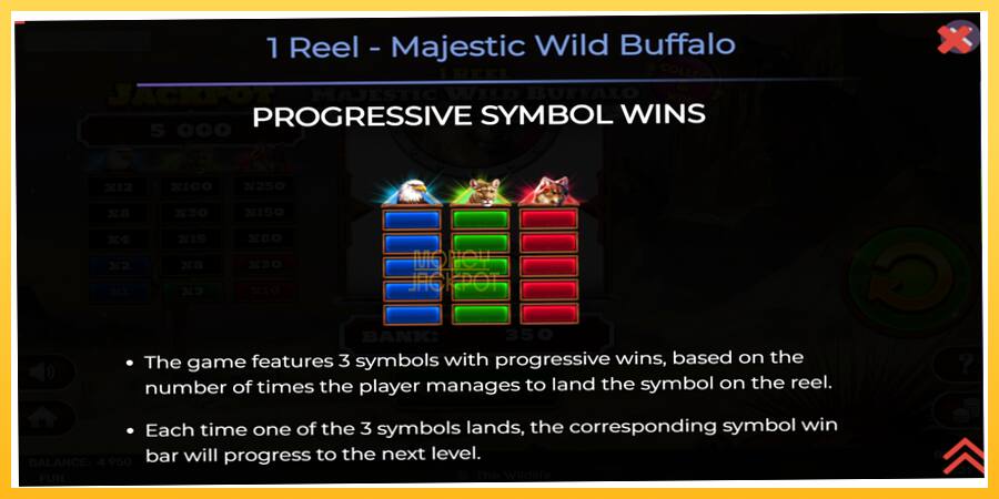 Игровой аппарат 1 Reel Majestic Wild Buffalo - игра на реальные деньги, картинка 5