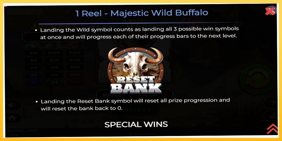 Игровой аппарат 1 Reel Majestic Wild Buffalo - игра на реальные деньги, картинка 7