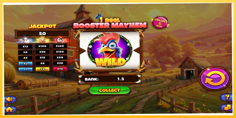 Игровой аппарат 1 Reel Rooster Mayhem - игра на реальные деньги, картинка 4