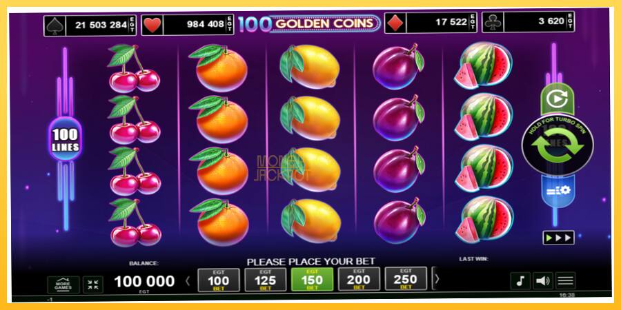 Игровой аппарат 100 Golden Coins - игра на реальные деньги, картинка 1