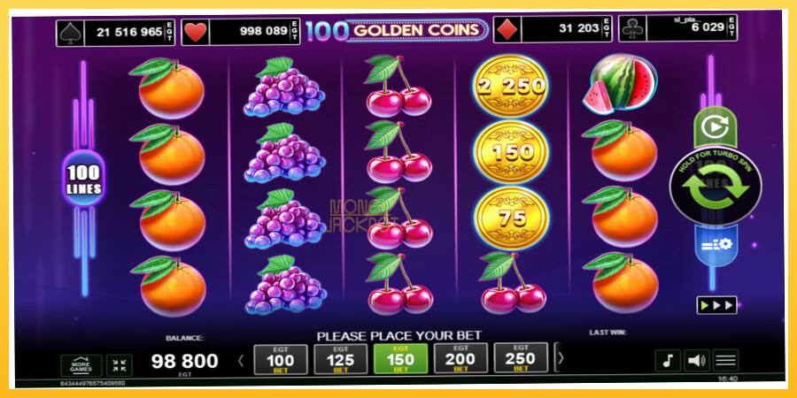 Игровой аппарат 100 Golden Coins - игра на реальные деньги, картинка 2