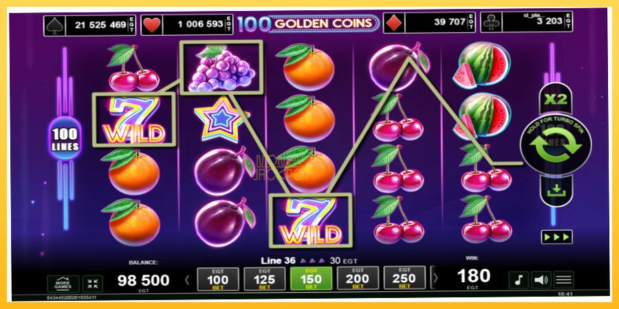 Игровой аппарат 100 Golden Coins - игра на реальные деньги, картинка 3