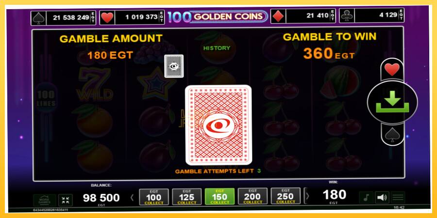 Игровой аппарат 100 Golden Coins - игра на реальные деньги, картинка 4