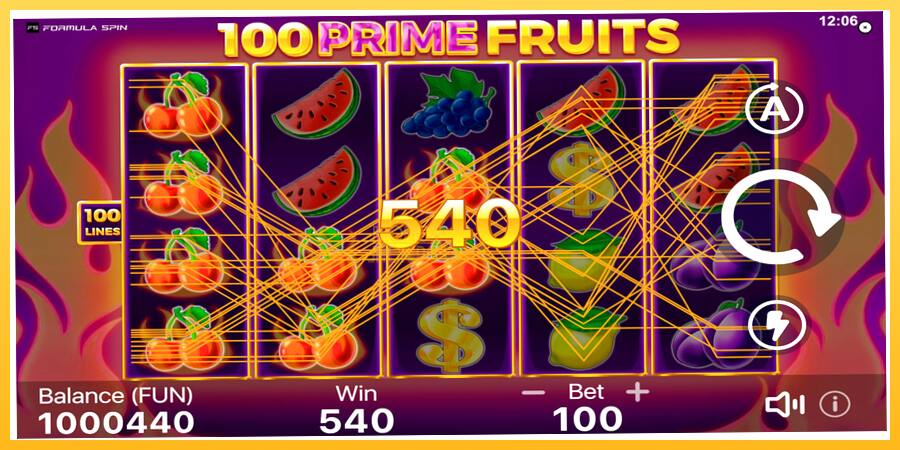 Игровой аппарат 100 Prime Fruits - игра на реальные деньги, картинка 3