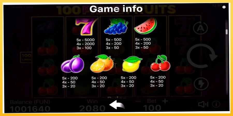 Игровой аппарат 100 Prime Fruits - игра на реальные деньги, картинка 6