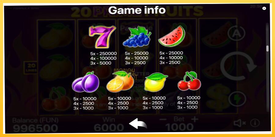 Игровой аппарат 20 Prime Fruits - игра на реальные деньги, картинка 6