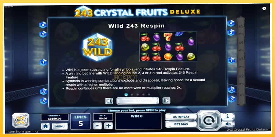 Игровой аппарат 243 Crystal Fruits Deluxe - игра на реальные деньги, картинка 5