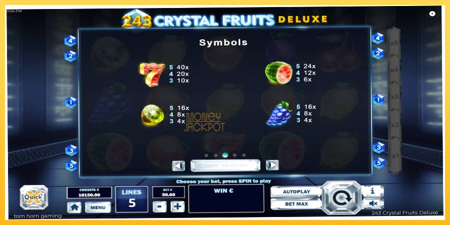 Игровой аппарат 243 Crystal Fruits Deluxe - игра на реальные деньги, картинка 6