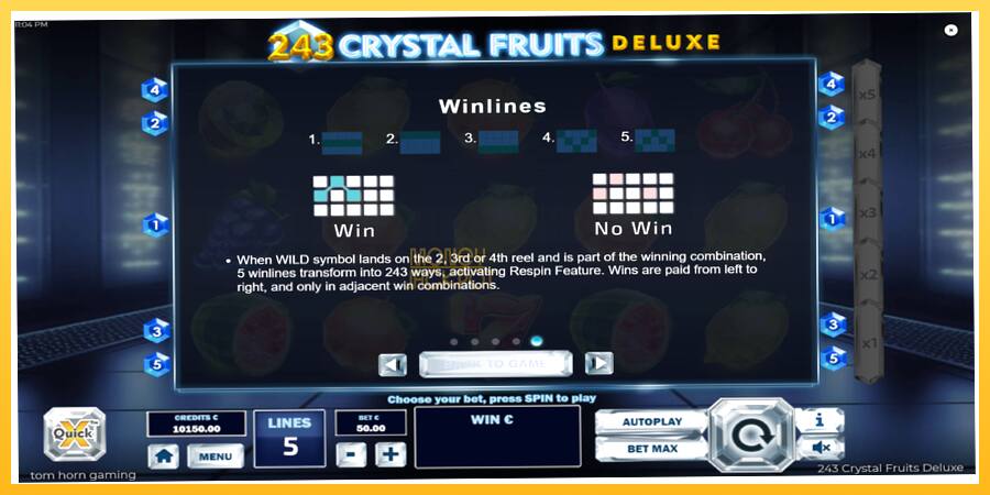 Игровой аппарат 243 Crystal Fruits Deluxe - игра на реальные деньги, картинка 7