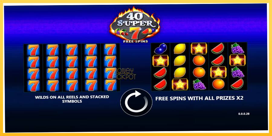 Игровой аппарат 40 Super 7 Free Spins - игра на реальные деньги, картинка 1