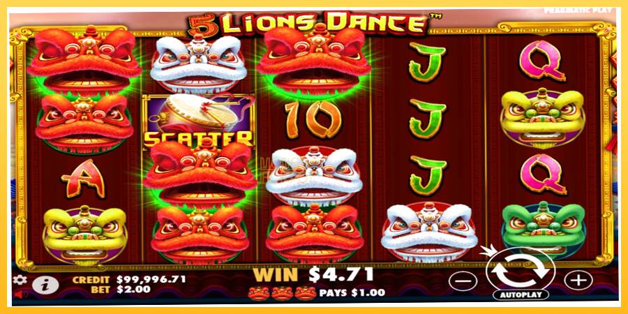 Игровой аппарат 5 Lions Dance - игра на реальные деньги, картинка 3