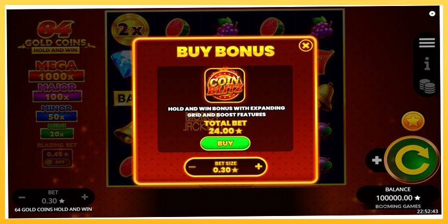 Игровой аппарат 64 Gold Coins Hold and Win - игра на реальные деньги, картинка 5