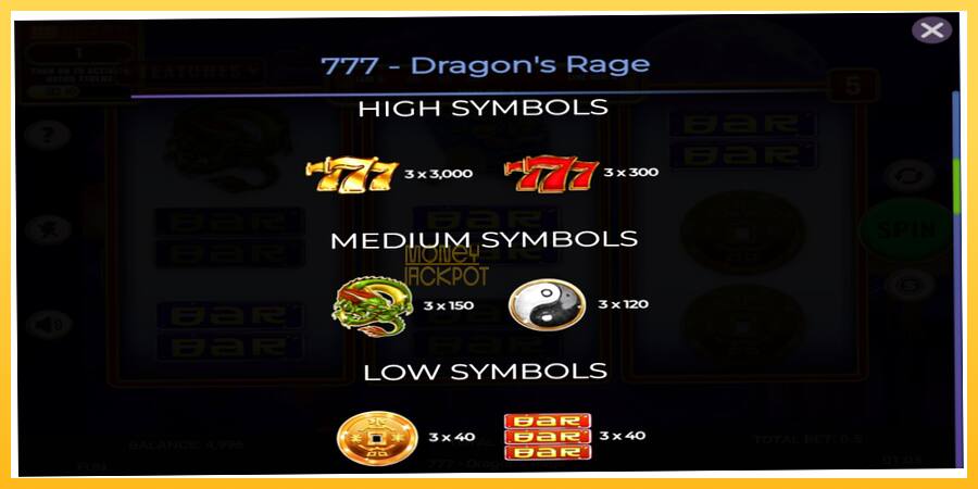 Игровой аппарат 777 - Dragons Rage - игра на реальные деньги, картинка 5