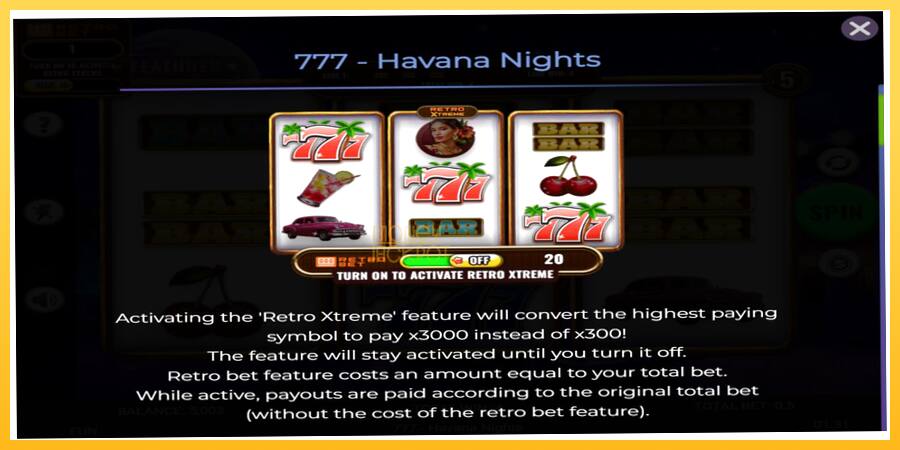 Игровой аппарат 777 - Havana Nights - игра на реальные деньги, картинка 4