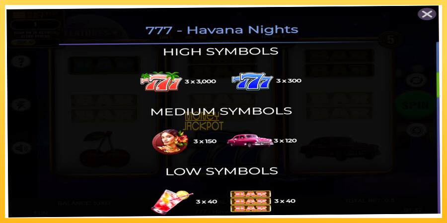 Игровой аппарат 777 - Havana Nights - игра на реальные деньги, картинка 5