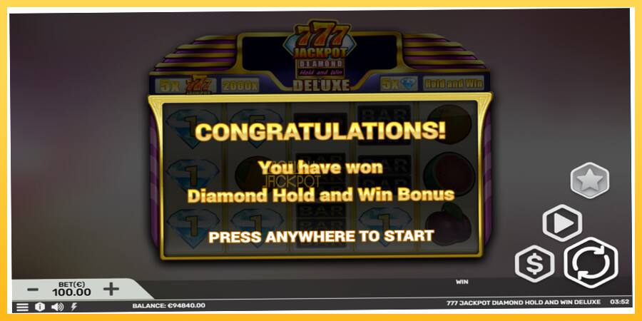 Игровой аппарат 777 Jackpot Diamond Hold and Win Deluxe - игра на реальные деньги, картинка 4