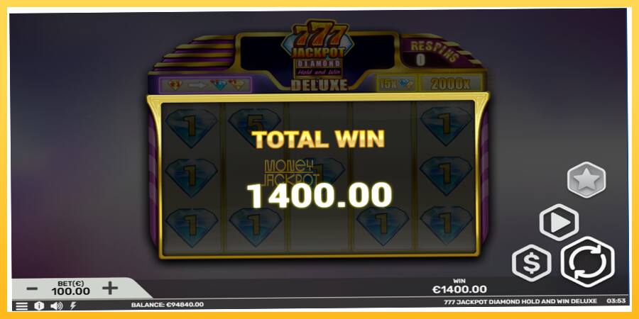 Игровой аппарат 777 Jackpot Diamond Hold and Win Deluxe - игра на реальные деньги, картинка 5