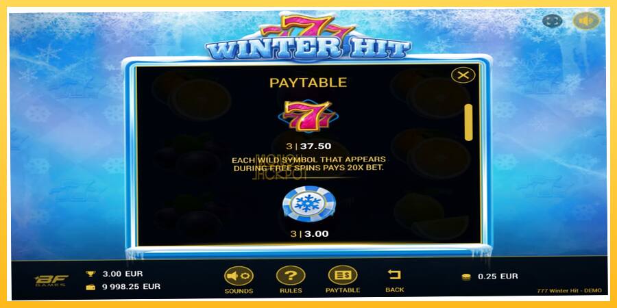 Игровой аппарат 777 Winter Hit - игра на реальные деньги, картинка 3