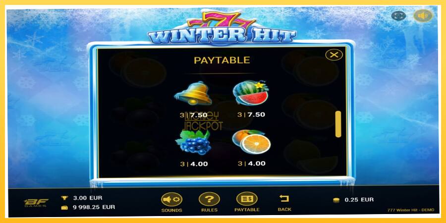 Игровой аппарат 777 Winter Hit - игра на реальные деньги, картинка 4