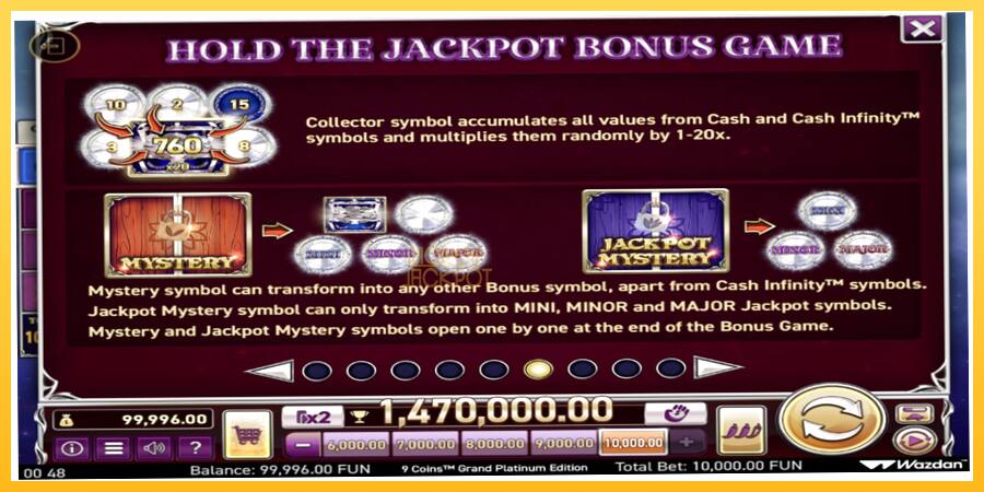 Игровой аппарат 9 Coins Grand Platinum Edition Score The Jackpot - игра на реальные деньги, картинка 5