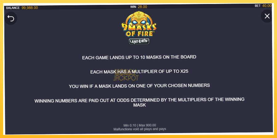 Игровой аппарат 9 Masks of Fire Land & Win - игра на реальные деньги, картинка 6