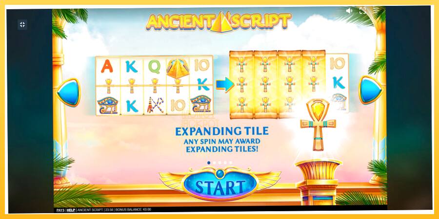 Игровой аппарат Ancient Script - игра на реальные деньги, картинка 1