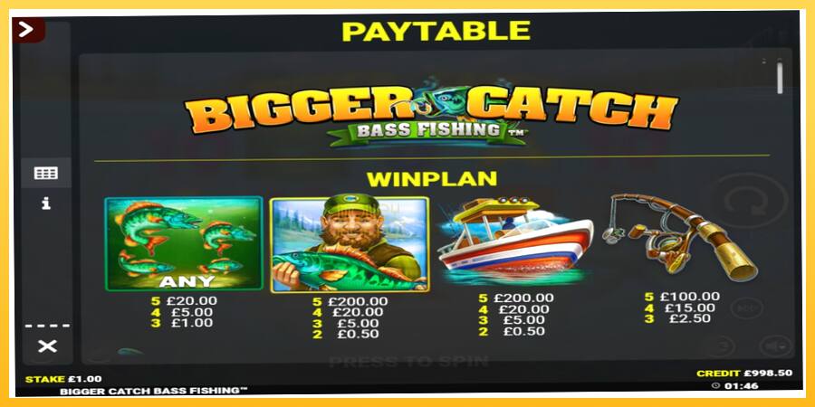 Игровой аппарат Bigger Catch Bass Fishing Rapid Fire Jackpots - игра на реальные деньги, картинка 4