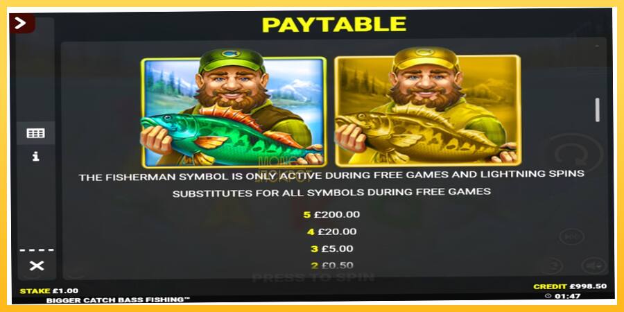 Игровой аппарат Bigger Catch Bass Fishing Rapid Fire Jackpots - игра на реальные деньги, картинка 5