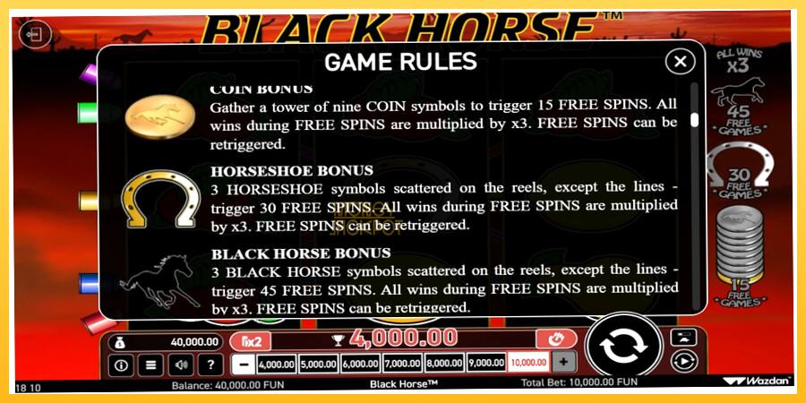 Игровой аппарат Black Horse - игра на реальные деньги, картинка 3