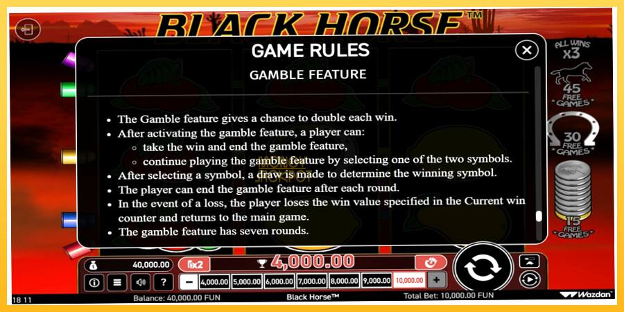 Игровой аппарат Black Horse - игра на реальные деньги, картинка 5