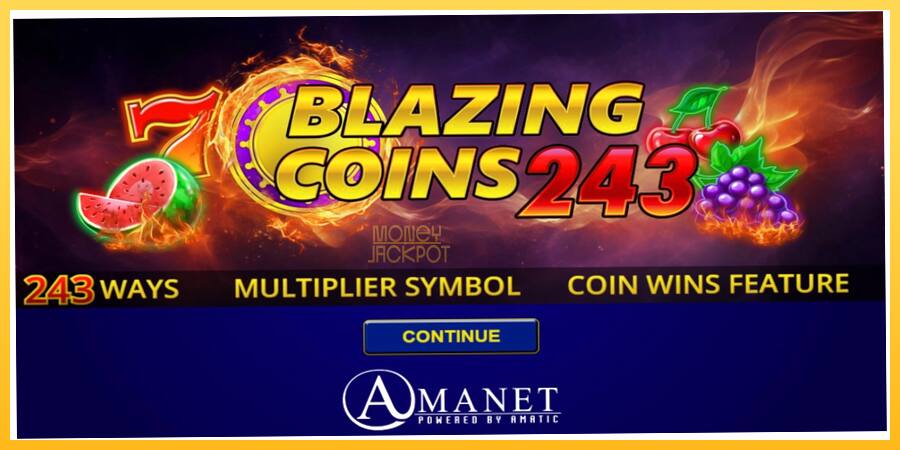 Игровой аппарат Blazing Coins 243 - игра на реальные деньги, картинка 1