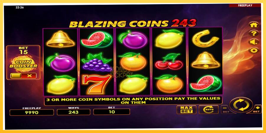 Игровой аппарат Blazing Coins 243 - игра на реальные деньги, картинка 2