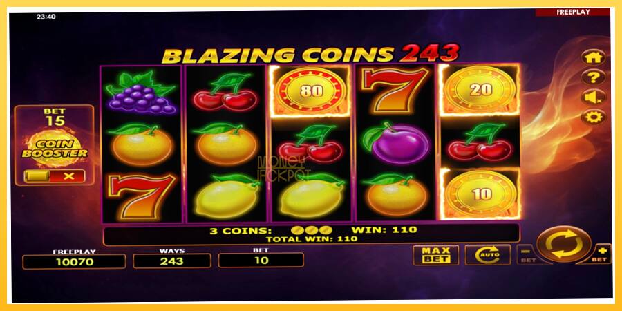 Игровой аппарат Blazing Coins 243 - игра на реальные деньги, картинка 3