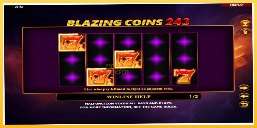 Игровой аппарат Blazing Coins 243 - игра на реальные деньги, картинка 5