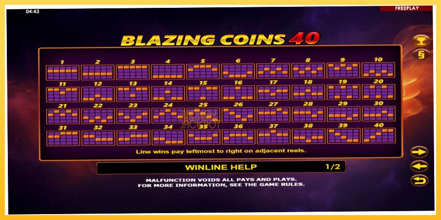 Игровой аппарат Blazing Coins 40 - игра на реальные деньги, картинка 5