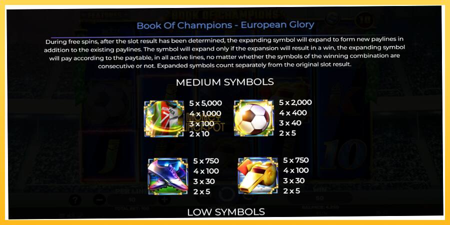 Игровой аппарат Book of Champions - European Glory - игра на реальные деньги, картинка 5