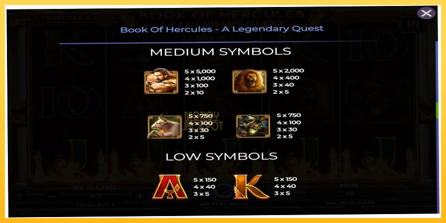 Игровой аппарат Book of Hercules - A Legendary Quest - игра на реальные деньги, картинка 5