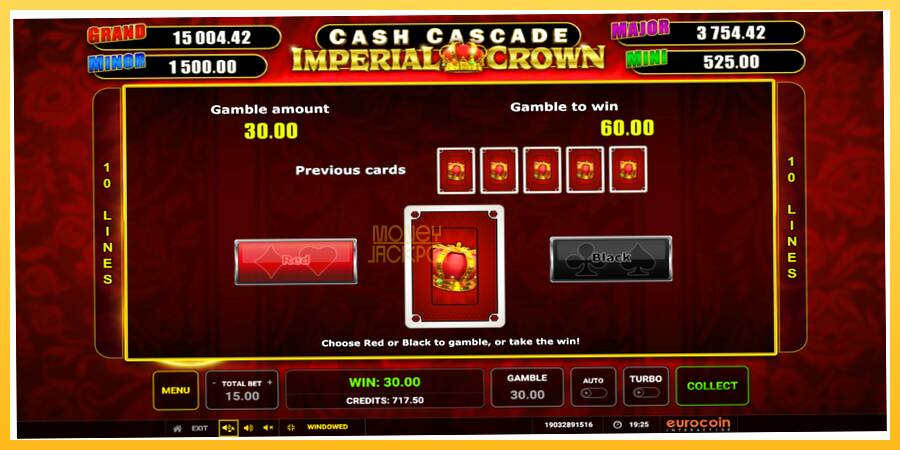 Игровой аппарат Cash Cascade Imperial Crown - игра на реальные деньги, картинка 4