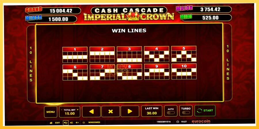 Игровой аппарат Cash Cascade Imperial Crown - игра на реальные деньги, картинка 6