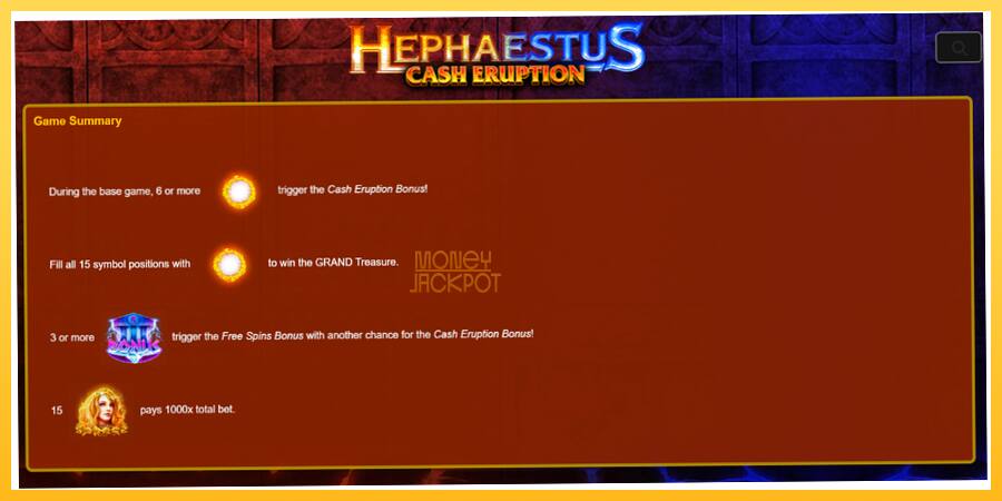 Игровой аппарат Cash Eruption Hephaestus - игра на реальные деньги, картинка 5