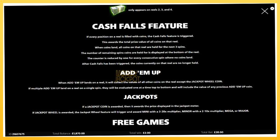 Игровой аппарат Cash Falls: Add Em Up Gold - игра на реальные деньги, картинка 6