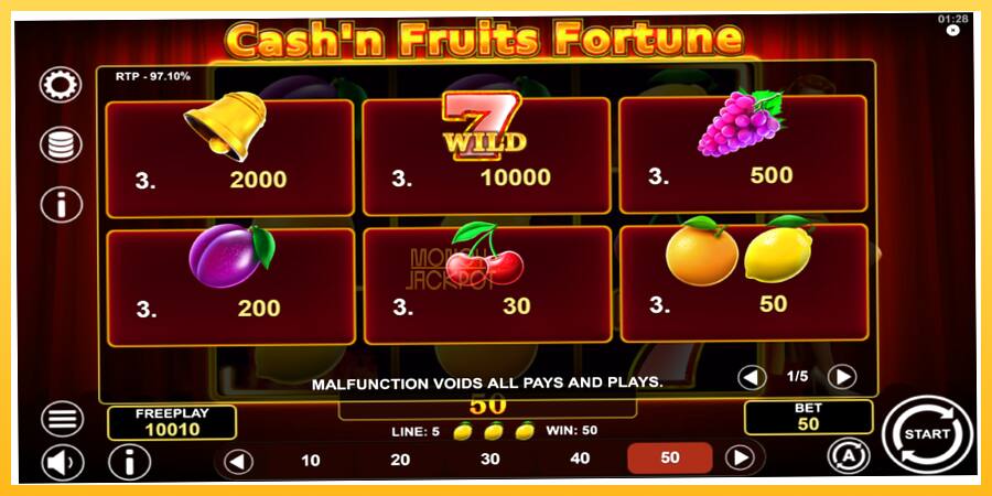 Игровой аппарат Cashn Fruits Fortune - игра на реальные деньги, картинка 5