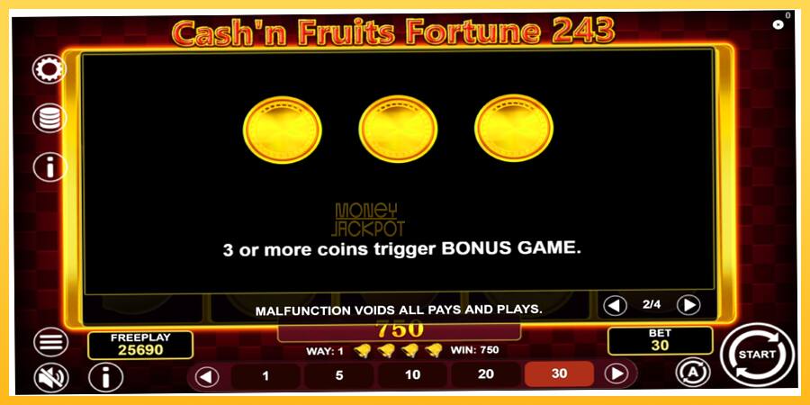 Игровой аппарат Cashn Fruits Fortune 243 - игра на реальные деньги, картинка 7