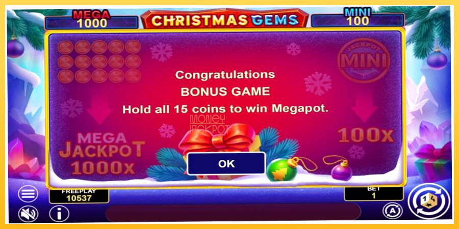 Игровой аппарат Christmas Gems Hold & Win - игра на реальные деньги, картинка 6