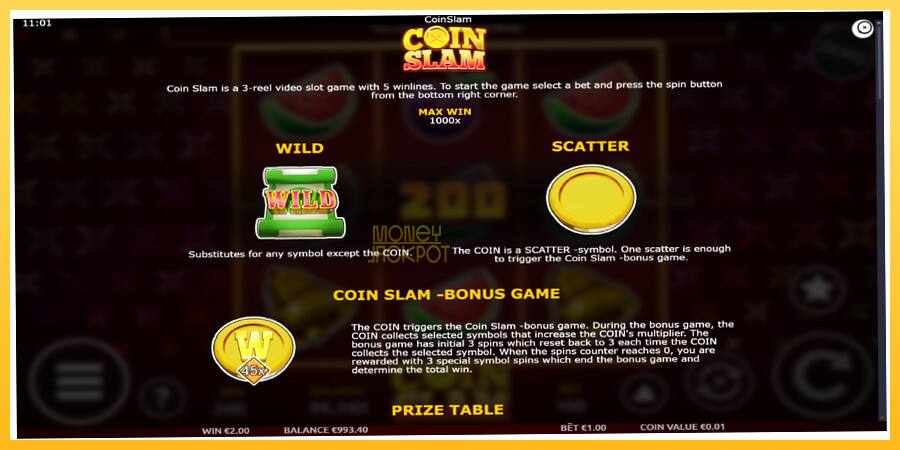 Игровой аппарат Coin Slam - игра на реальные деньги, картинка 5