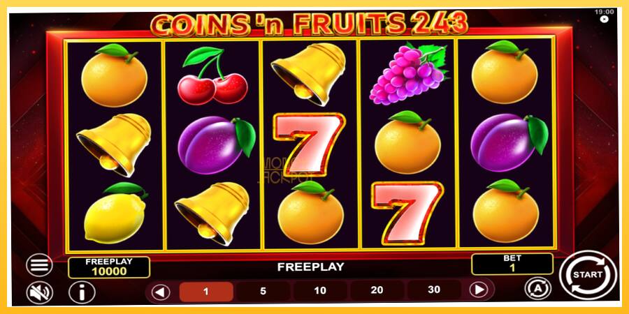 Игровой аппарат Coinsn Fruits 243 - игра на реальные деньги, картинка 2