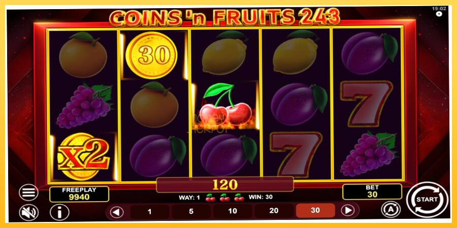 Игровой аппарат Coinsn Fruits 243 - игра на реальные деньги, картинка 4