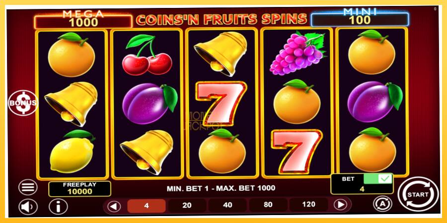 Игровой аппарат Coinsn Fruits Spins - игра на реальные деньги, картинка 2